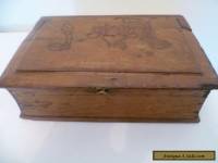 An antique/ vintage wooden, book shaped box for jewellery, etc