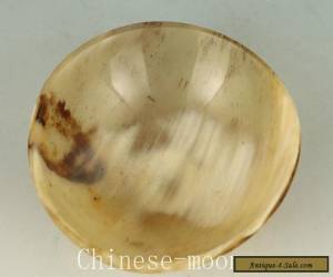 Asian Chinese Old Yak Horn Handmade Carved Bowl Tea Wine cup Collect Ornament for Sale
