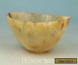 Item Asian Chinese Old Yak Horn Handmade Carved Bowl Tea Wine cup Collect Ornament for Sale