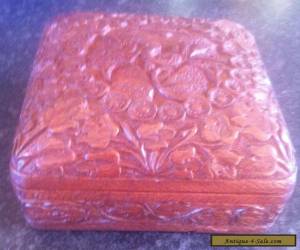 VINTAGE WOODEN BOX WITH GREAT CARVED DESIGN  for Sale