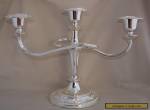 Vintage 3 Arm Silver Plate Embossed Candelabra - Twist for Sale