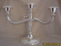 Vintage 3 Arm Silver Plate Embossed Candelabra - Twist