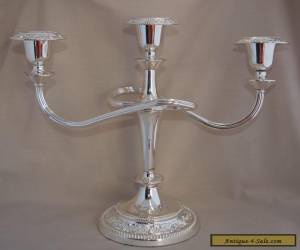 Item Vintage 3 Arm Silver Plate Embossed Candelabra - Twist for Sale