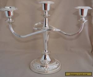 Item Vintage 3 Arm Silver Plate Embossed Candelabra - Twist for Sale