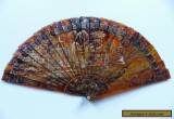 SUPERB & RARE 19th CENTURY CHINESE CANTONESE TORTOI. GILDED PAINTED FAN for Sale