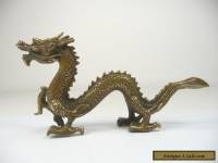 oriental Chinese hand work old copper carved dragon statue decoration