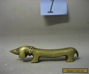 Vintage antique hand crafted solid brass doggy figurine for Sale